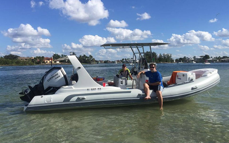 Rib boat with motor
