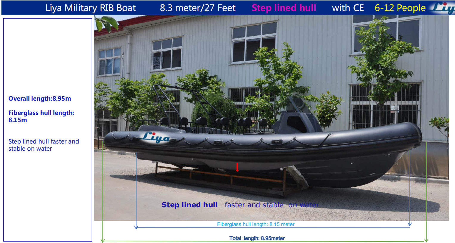 8.3 meter navy rib boat