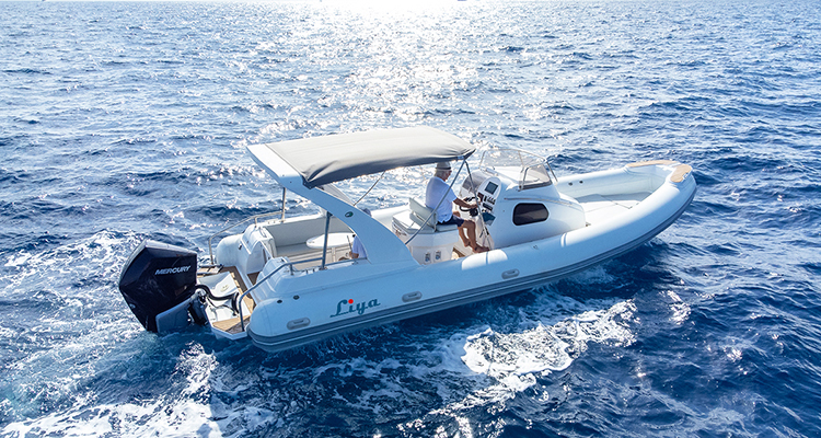 Rib boat with cabin